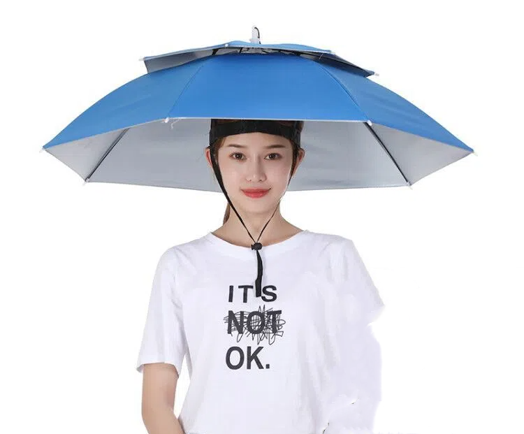 🌂🧢 Hands-Free Head-Mounted Umbrella | Stay Cool & Dry Anytime! ☀️🌧️