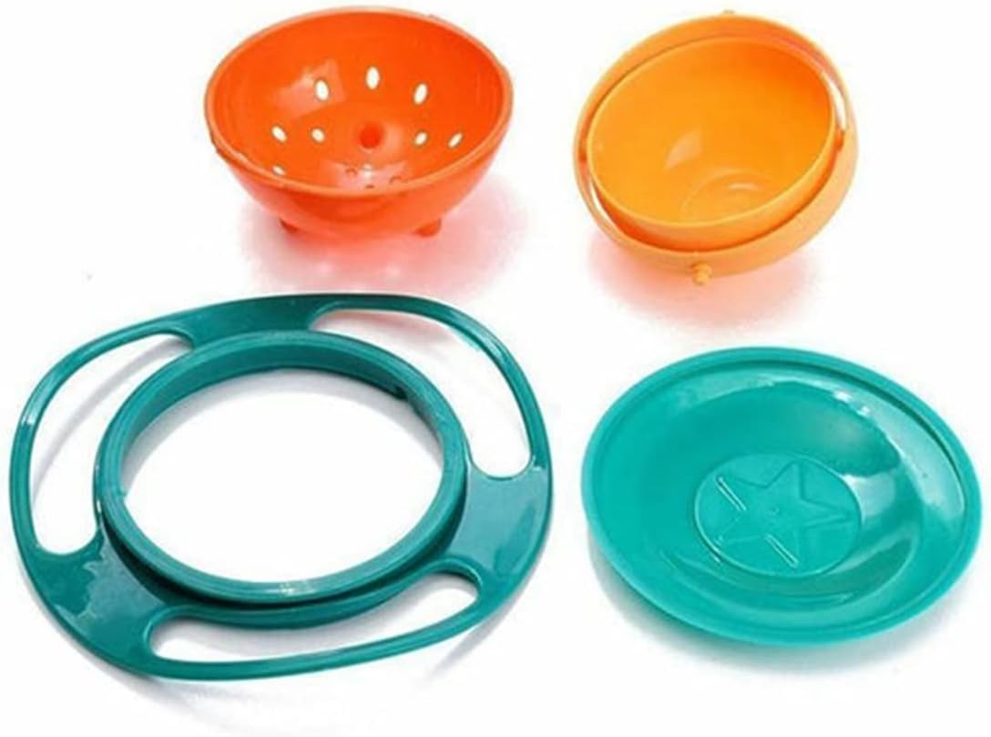 🍼✨ 360° Magic Spill-Proof Rotating Baby Bowl | Universal No-Spill Feeding Dish with Lid 🍽️👶