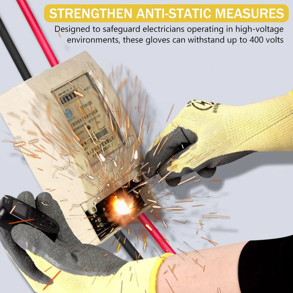 β‘ High Voltage Insulated Electrician Gloves (400V) π§€ | Full Palm Rubber Safety Work Gloves β Anti-Shock & Durable