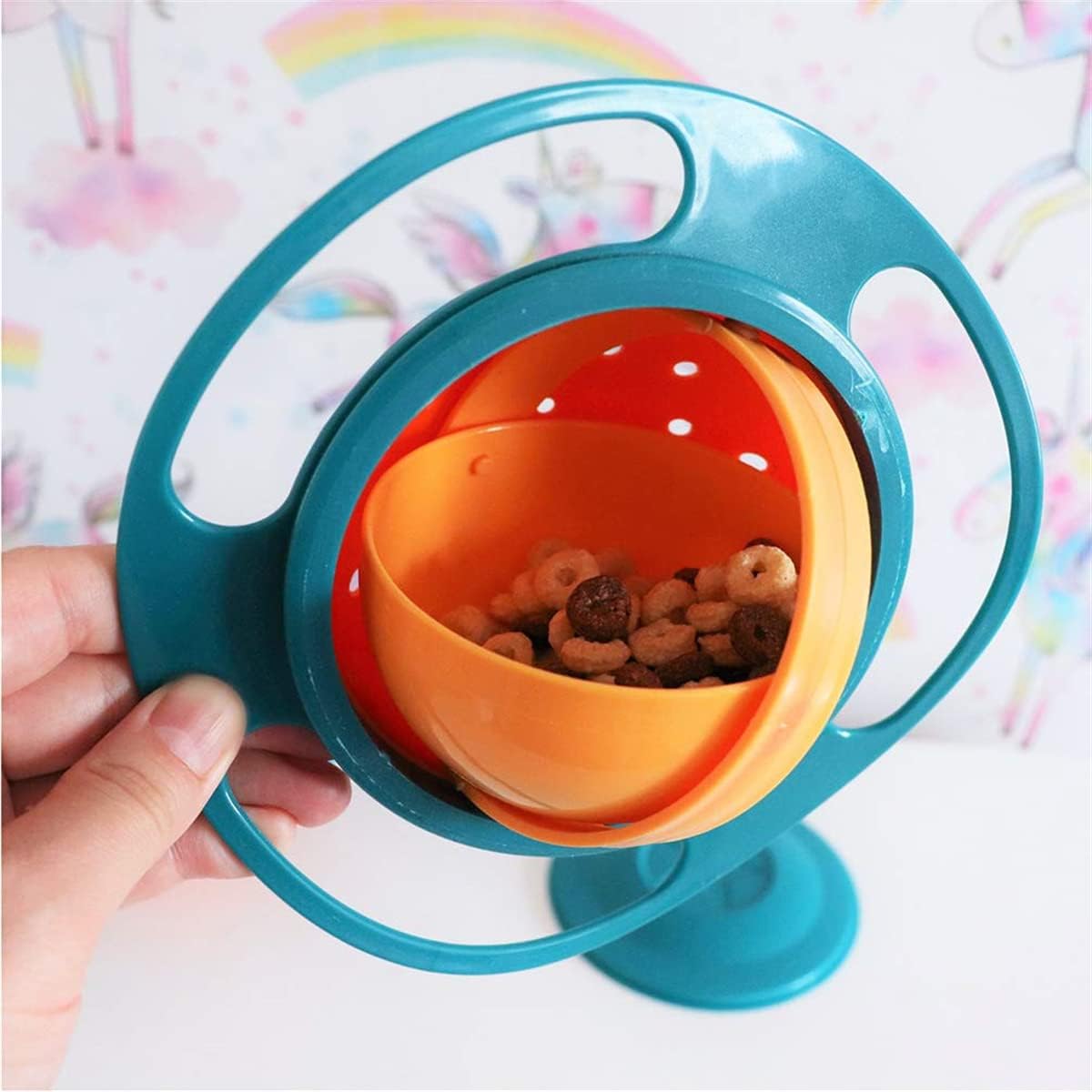 🍼✨ 360° Magic Spill-Proof Rotating Baby Bowl | Universal No-Spill Feeding Dish with Lid 🍽️👶