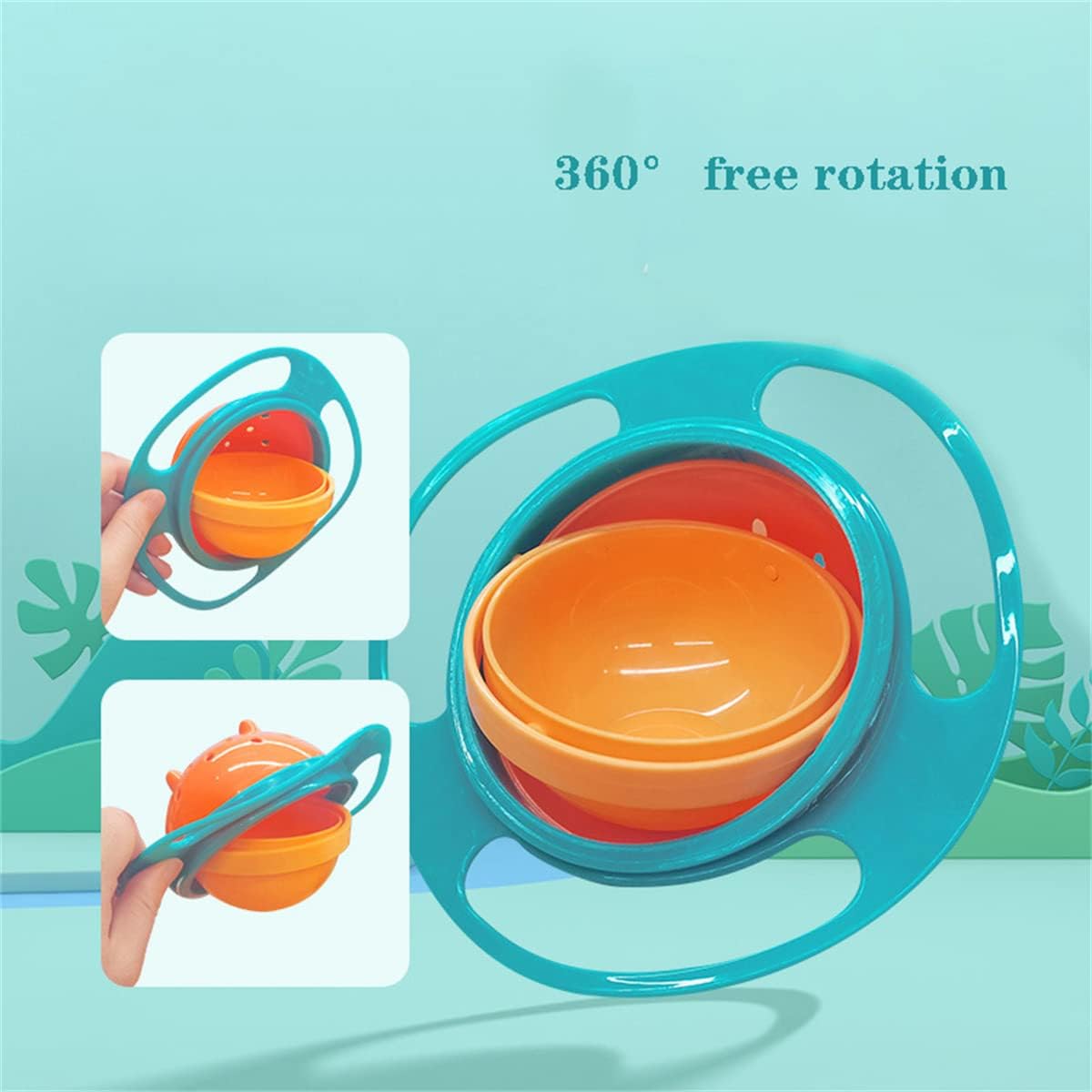 🍼✨ 360° Magic Spill-Proof Rotating Baby Bowl | Universal No-Spill Feeding Dish with Lid 🍽️👶