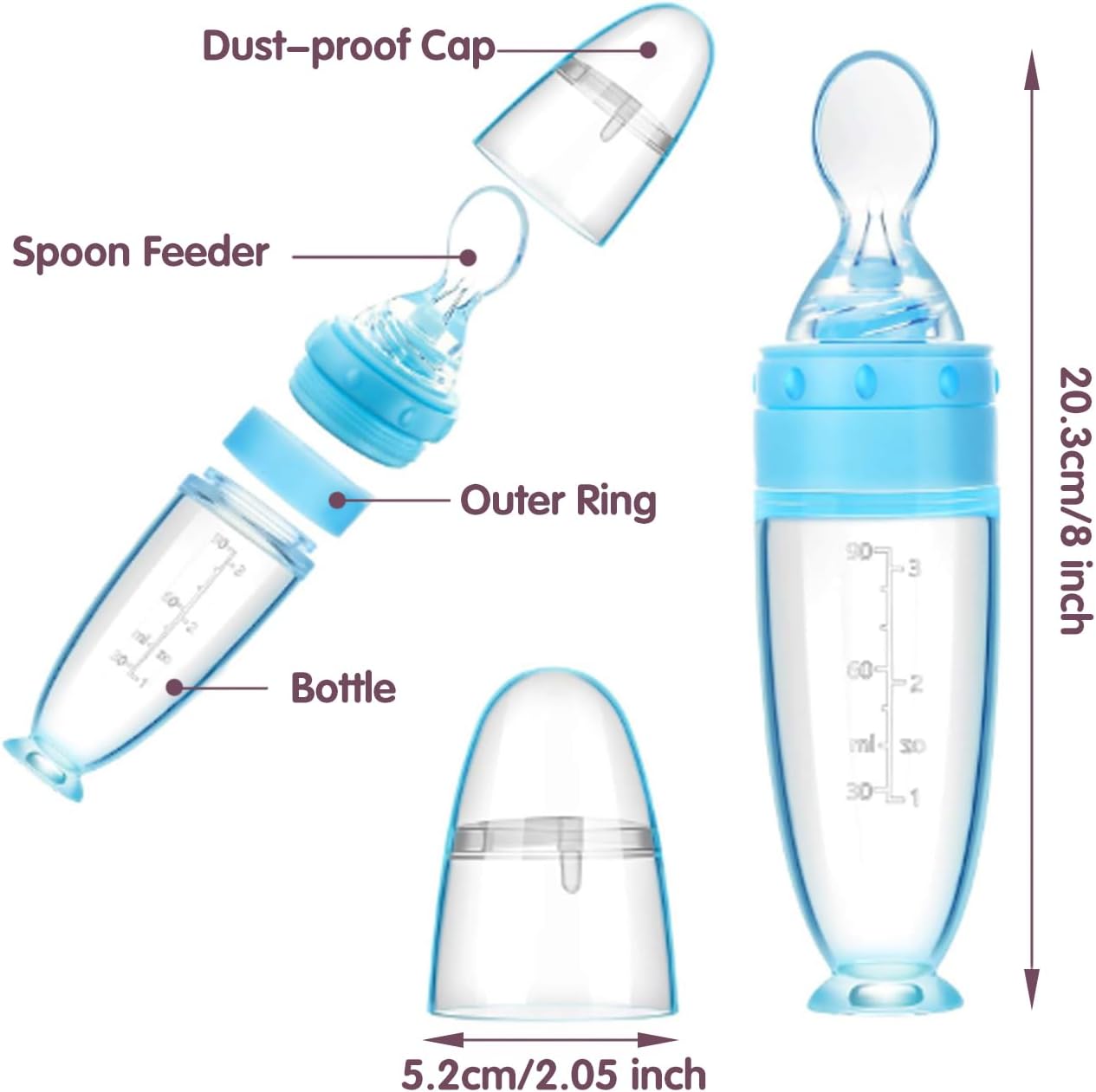 👶🍼 Feeding Spoon with Bottle | Soft Silicone Baby Spoon – Easy, Mess-Free Feeding! ✨