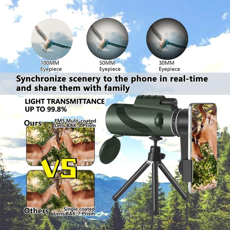 π 80X100 HD Monocular Telescope π±β¨ | High Power Zoom with Smartphone Holder & Tripod | Compact & Clear for Outdoor Adventures! ποΈπ·