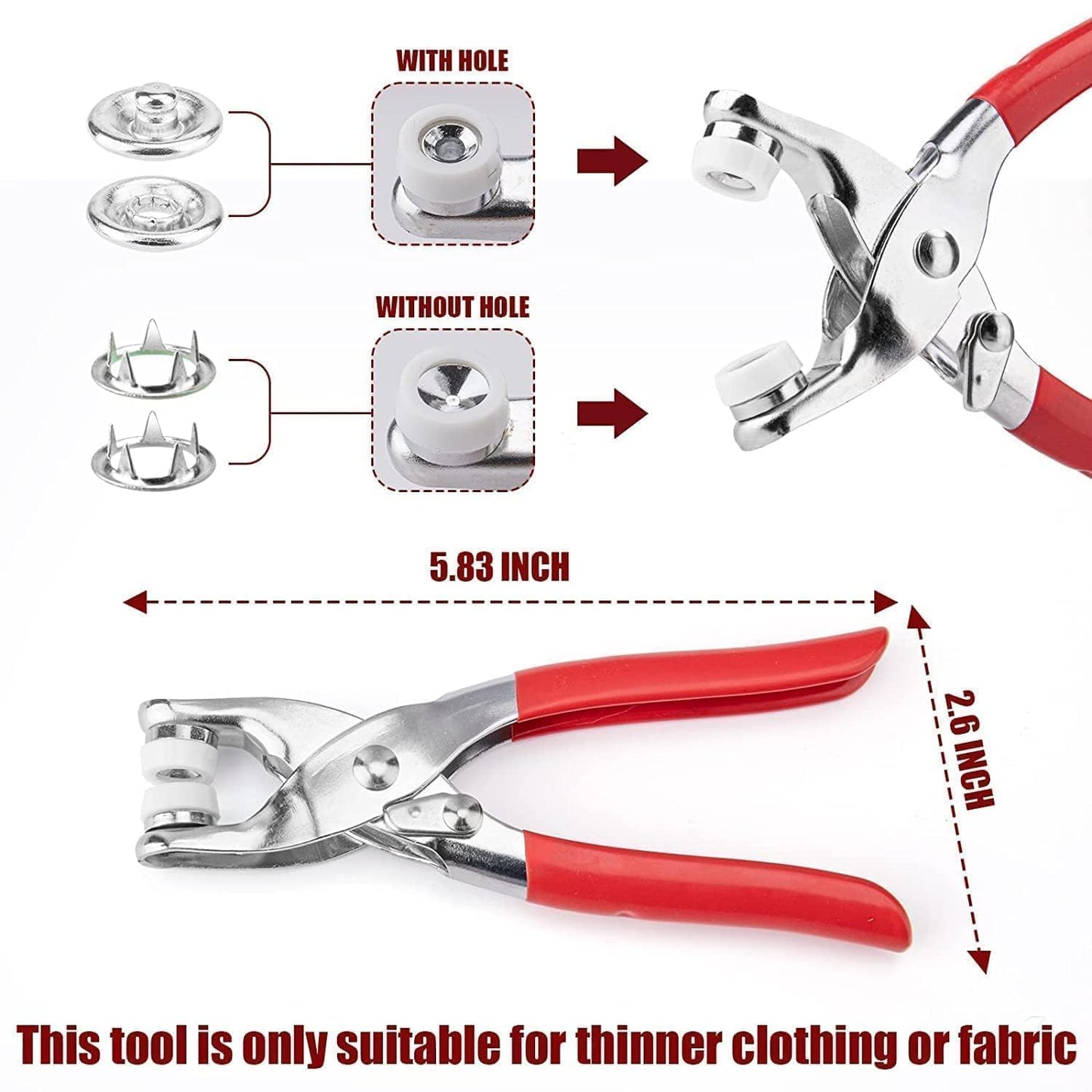 🧰 Metal Snap Button Tool Kit 🪡 | DIY Rivet Fastener Set for Clothes, Bags, Leather & Crafts 👜👖