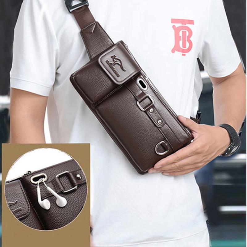 πΌ Men's Waterproof Leather-Texture Waist Bag | Hands-Free Style for Travel & Daily Use π₯π