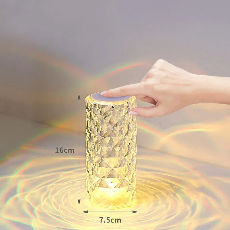 🌹✨ Crystal Rose RGB Touch Lamp – 16 Colors, Romantic Glow Anywhere! 🌈🔮