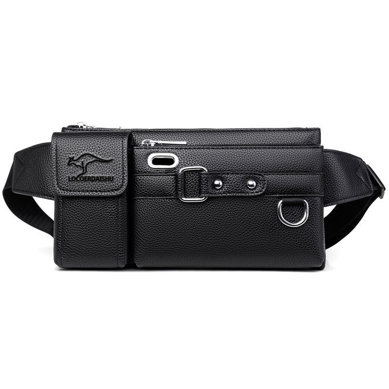 πΌ Men's Waterproof Leather-Texture Waist Bag | Hands-Free Style for Travel & Daily Use π₯π