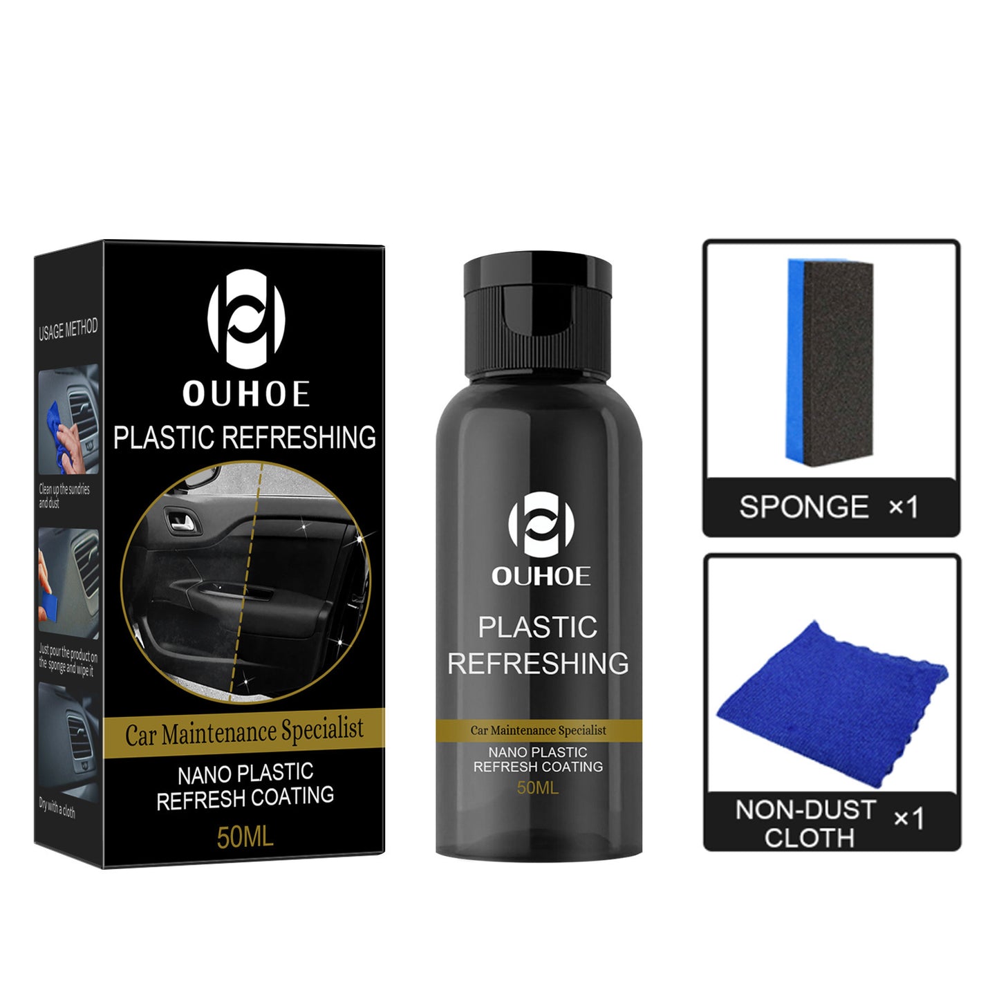 ✨ Car Plastic Revitalizing Coating 🚗 | Nano Refurbish Agent for Faded Trim & Plastic Parts 💥