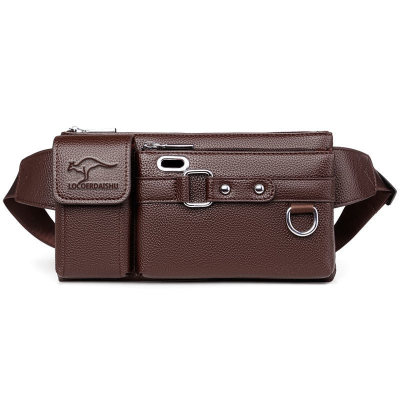 πΌ Men's Waterproof Leather-Texture Waist Bag | Hands-Free Style for Travel & Daily Use π₯π