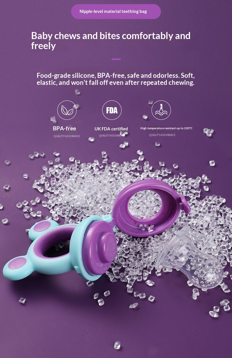 🍼2 Pack Baby Silicone Fruit Feeder & Teether – Safe Self-Feeding for Infants