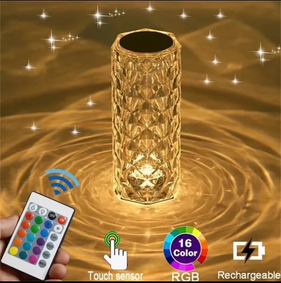 🌹✨ Crystal Rose RGB Touch Lamp – 16 Colors, Romantic Glow Anywhere! 🌈🔮