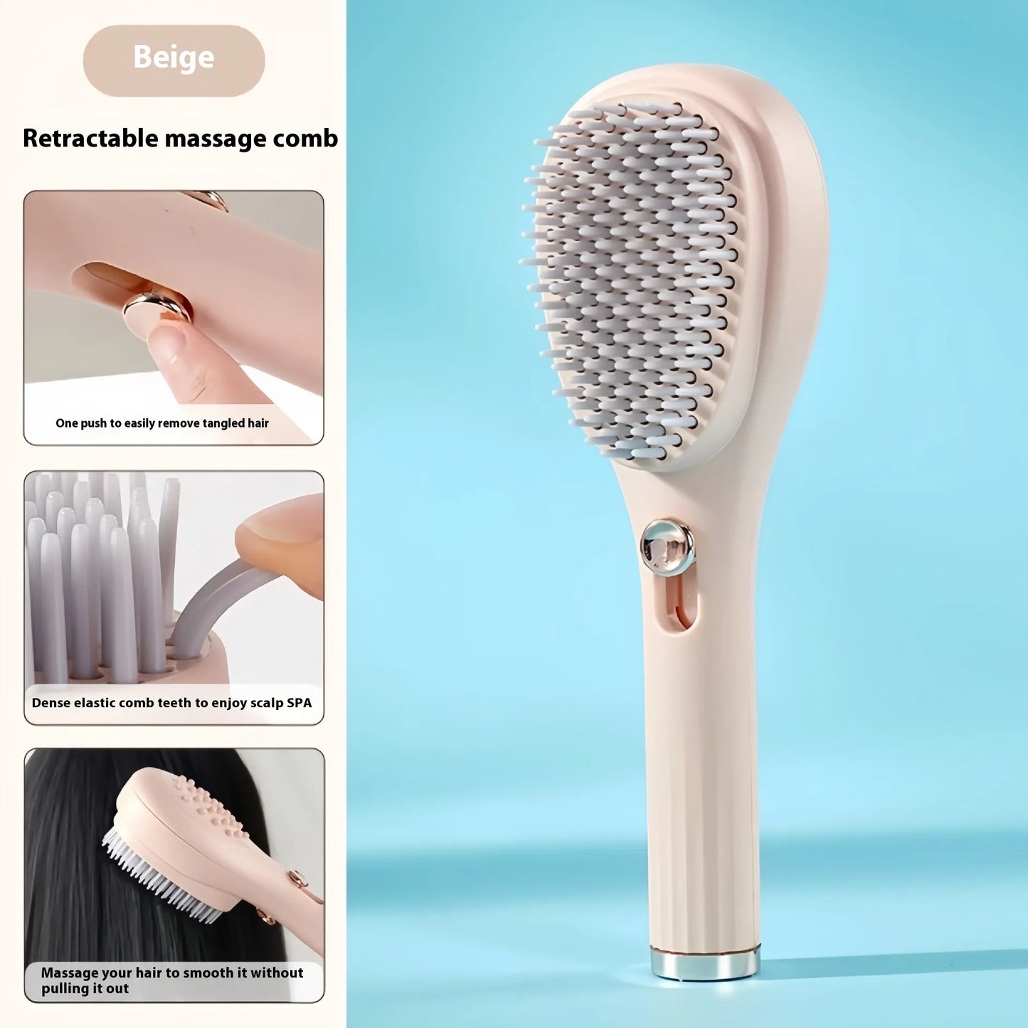 πββοΈβ¨ Telescopic Rubber Bristle Hair Brush β Gentle Scalp Massage & Hair Care! ποΈπ