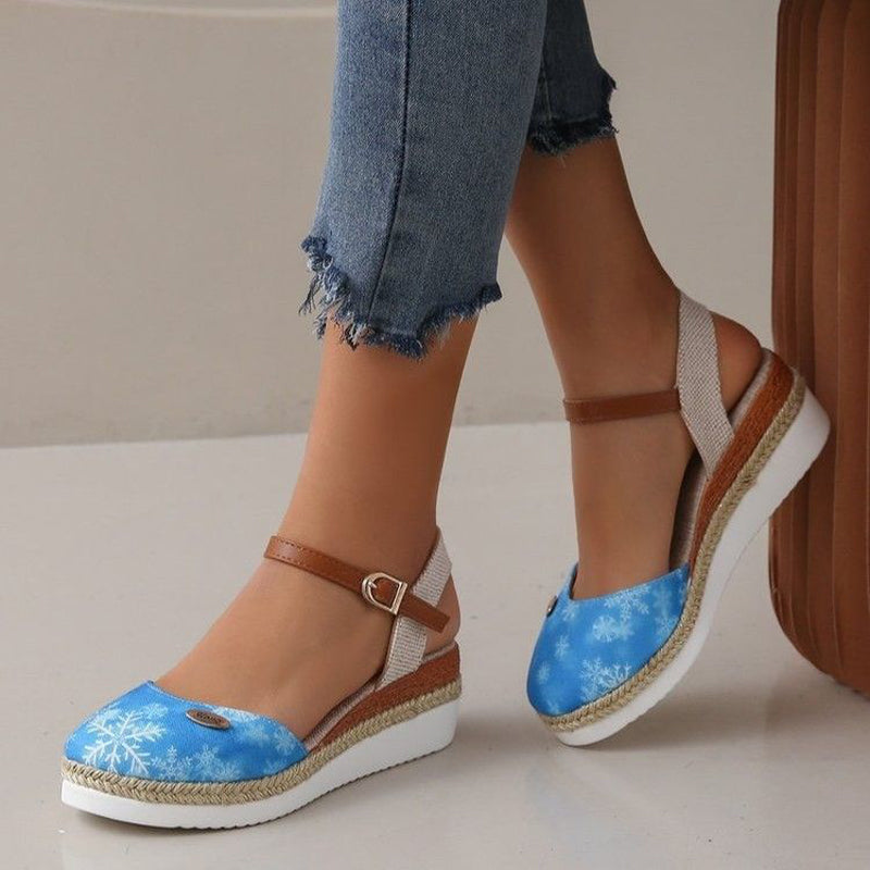 💫Closed-Toe Platform Wedge Buckle Sandals😍