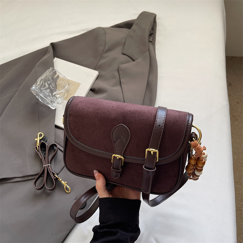 Women’s Saddle Crossbody Bag with Charm