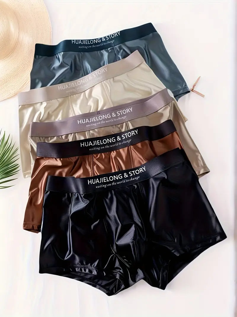✨ Men’s Satin Mulberry Silk Boxer Briefs | Luxury, Soft & Breathable Underwear 👑🩲