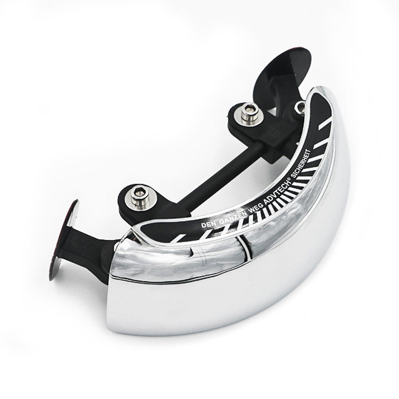 🪞 180° Ultra-Wide Chrome Motorcycle Rearview Mirror | Universal Center Mount Convex Windshield Mirror 🏍️✨