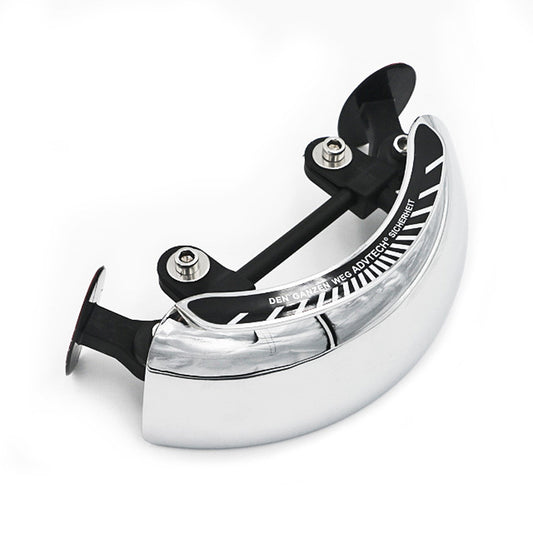 🪞 180° Ultra-Wide Chrome Motorcycle Rearview Mirror | Universal Center Mount Convex Windshield Mirror 🏍️✨