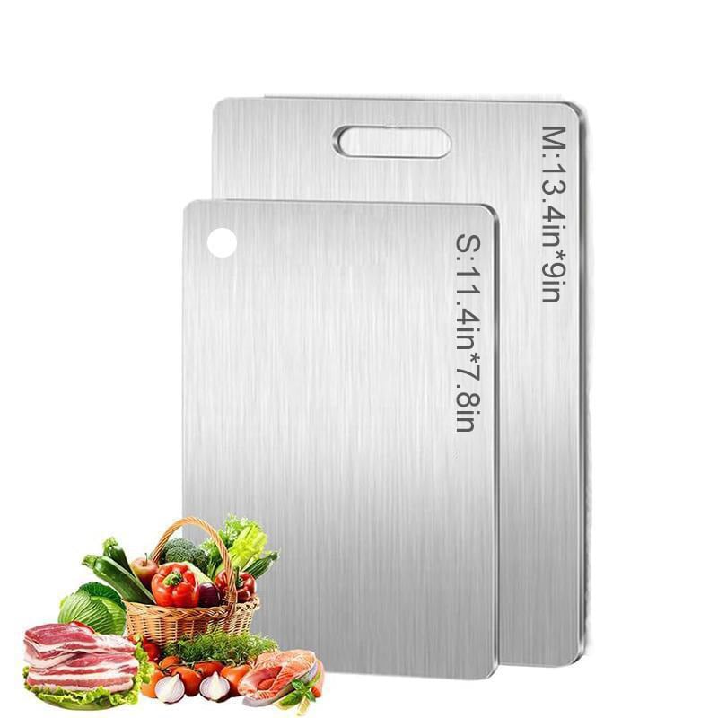 🏆Flash Sale⚡ 50K+ SOLD! Almost Gone-💥🎉🔥Stainless Steel Double Sided Chopping Board,Best Gifts