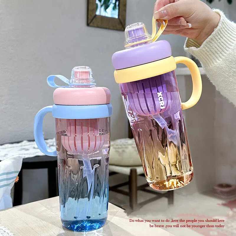 🥤 New Style Large Capacity Sports Straw Cup 💪🚴‍♂️ | Leak-Proof & Portable Hydration Bottle 🌈