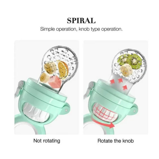 👶 Baby Fruit Feeder Pacifier 🍓 | 3 Size Mesh Silicone Bags for Safe & Fun Self-Feeding 🍼🧡