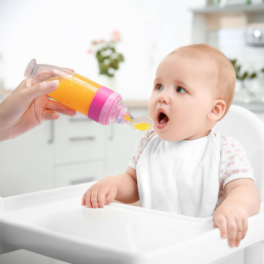 👶🍼 Feeding Spoon with Bottle | Soft Silicone Baby Spoon – Easy, Mess-Free Feeding! ✨
