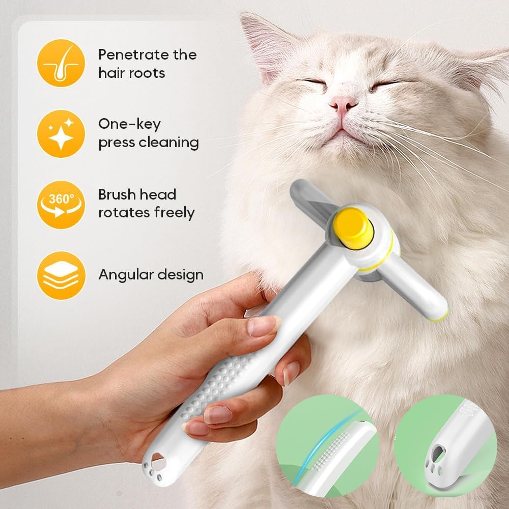 🐾 2025 Upgraded Cat & Dog Grooming Comb 🐶🐱 Say goodbye to fur mess & hello to happy pets! 🎉