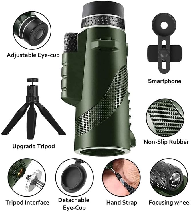 🔭 80X100 HD Monocular Telescope 📱✨ | High Power Zoom with Smartphone Holder & Tripod | Compact & Clear for Outdoor Adventures! 🏞️📷