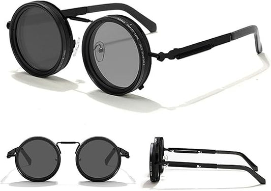 🕶️ Adjustable ND Sunglasses 1-9️⃣ | Round Polarized Lenses with Tint Filter 🌈