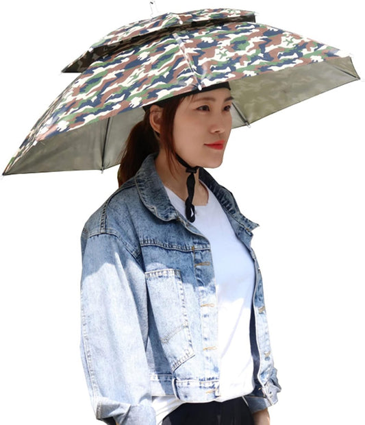 🌂🧢 Hands-Free Head-Mounted Umbrella | Stay Cool & Dry Anytime! ☀️🌧️