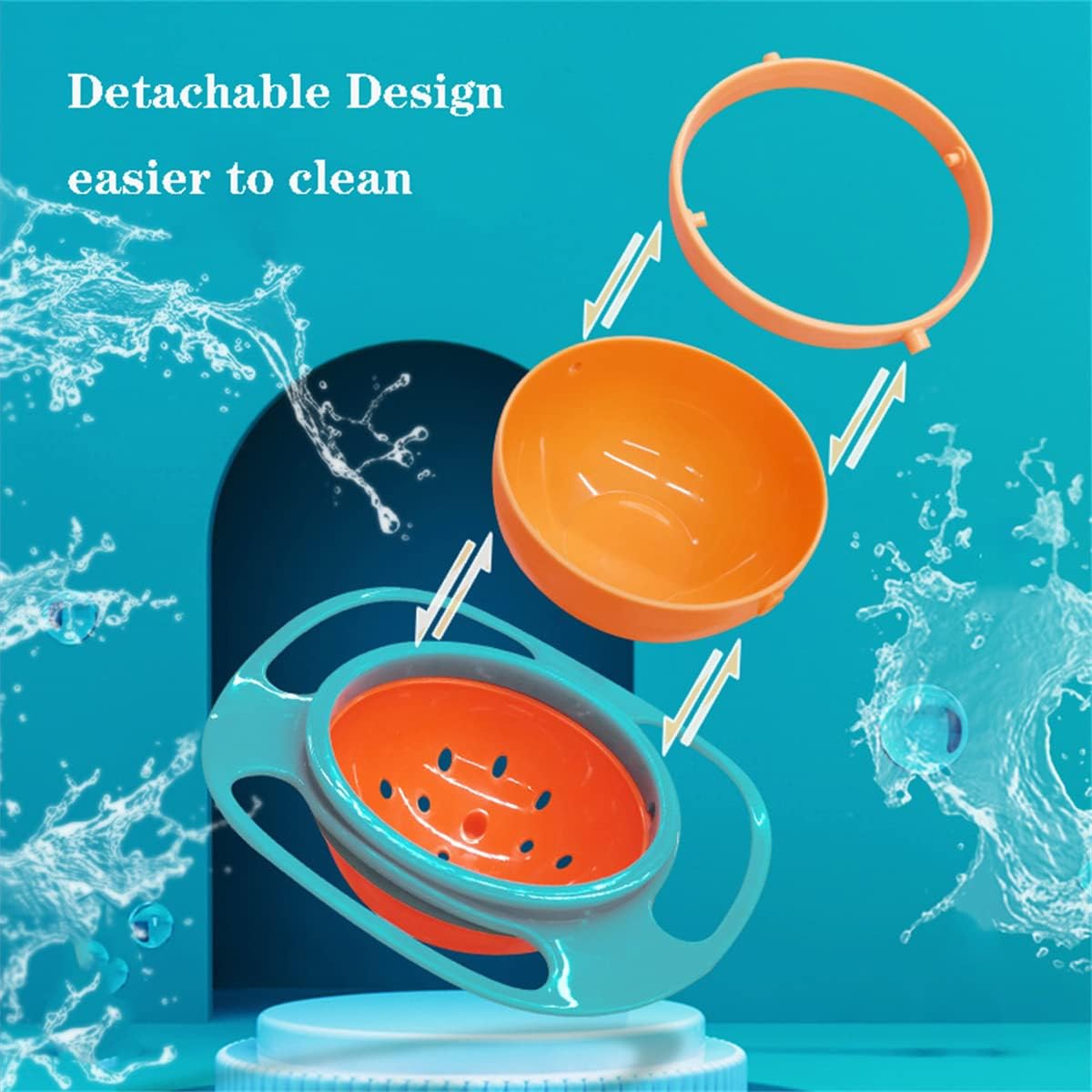 🍼✨ 360° Magic Spill-Proof Rotating Baby Bowl | Universal No-Spill Feeding Dish with Lid 🍽️👶