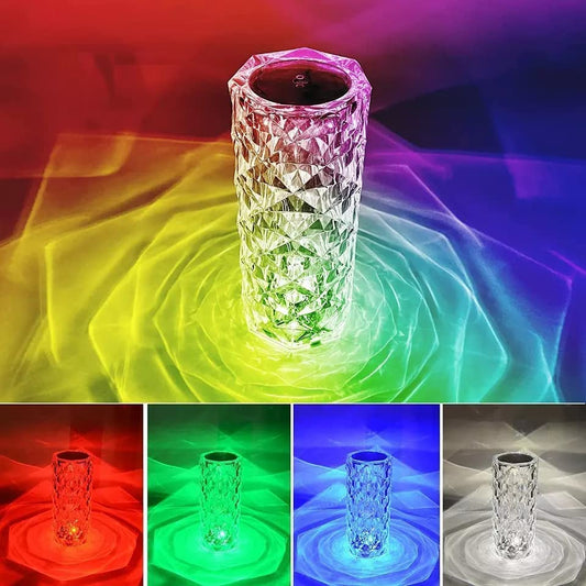 🌹✨ Crystal Rose RGB Touch Lamp – 16 Colors, Romantic Glow Anywhere! 🌈🔮