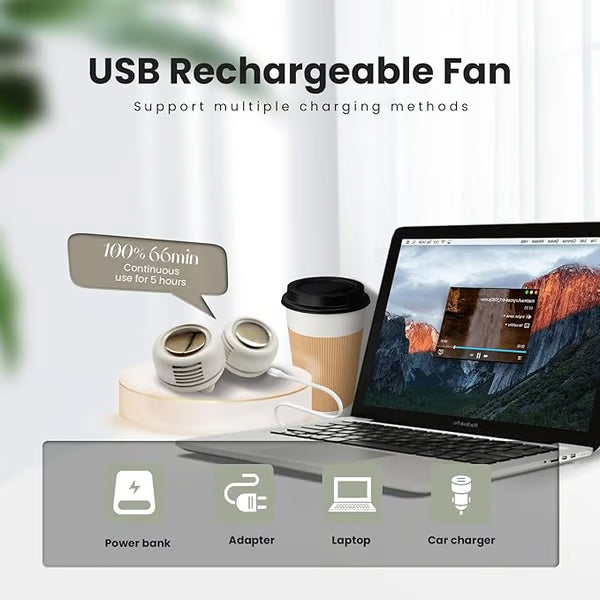 ❄️ Stay Cool Anywhere | Portable Silent Mini Bladeless Electric Fan💖