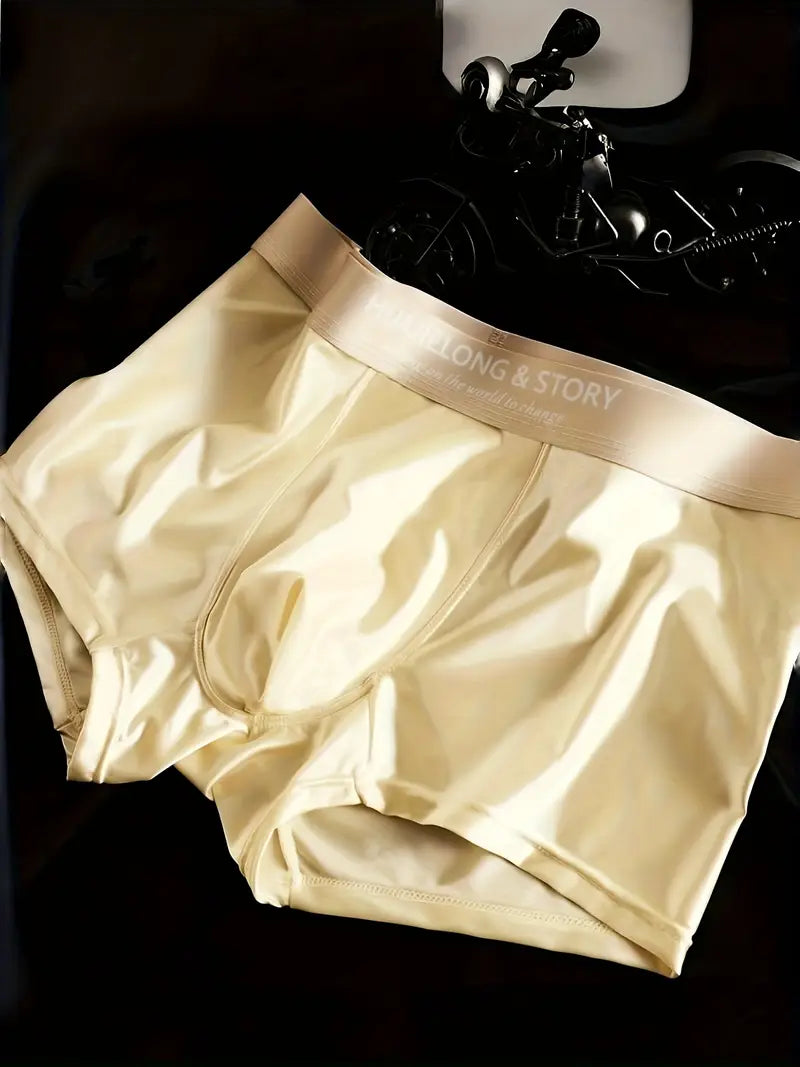 ✨ Men’s Satin Mulberry Silk Boxer Briefs | Luxury, Soft & Breathable Underwear 👑🩲