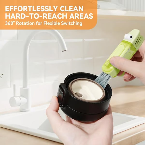 🔥🔥【3 Pieces Set】✨3-in-1 Crocodile Brush 🐊 Deep Cleaning for Narrow Cup Lids & Tableware Gaps 🧼