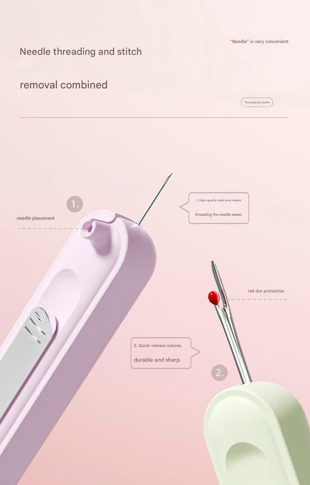 🧵✨【Buy 1 Get 1 Free】 Thread Your Needle in Seconds | 3-in-1 Threading & Seam-Ripping Tool