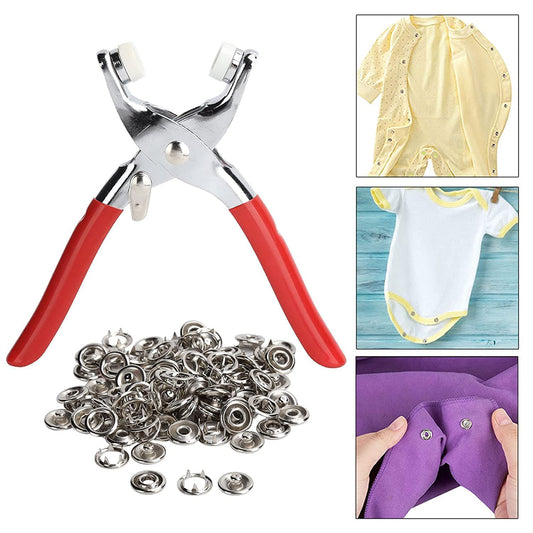 🧰 Metal Snap Button Tool Kit 🪡 | DIY Rivet Fastener Set for Clothes, Bags, Leather & Crafts 👜👖