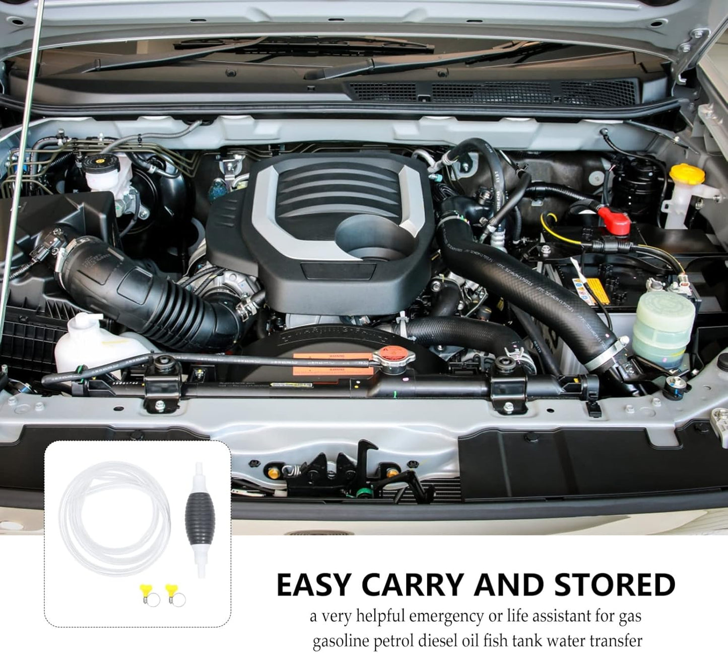 ⛽🚗 Fuel Transfer Siphon Pump Kit | Manual Suction Pipe + Hose – Easy Fuel & Liquid Transfer 💧🔧