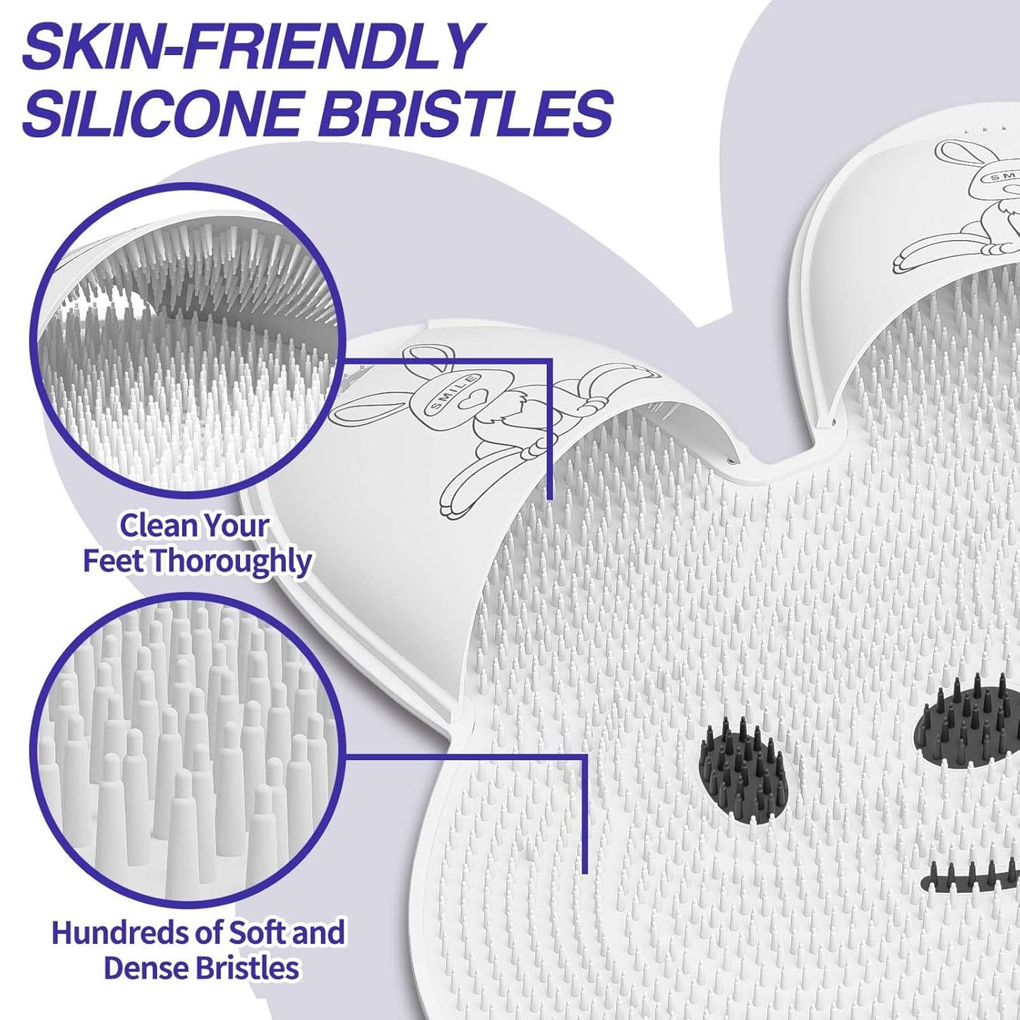 🐰 Extra-Large Bunny Shower Mat 🚿 | Non-Slip Silicone Bath Mat with Suction Cups – Safe & Cute for All Ages! 👶🧓