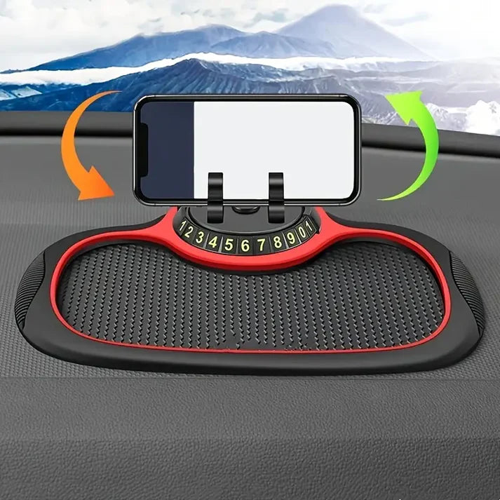 🚗 360° Rotating Car Phone Mount 📱 | Anti-Slip Silicone Dashboard Holder | Universal & Multi-Functional 🌟