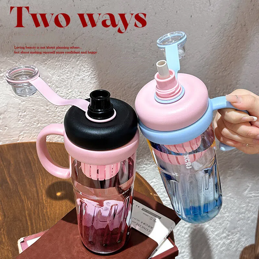 🥤 New Style Large Capacity Sports Straw Cup 💪🚴‍♂️ | Leak-Proof & Portable Hydration Bottle 🌈