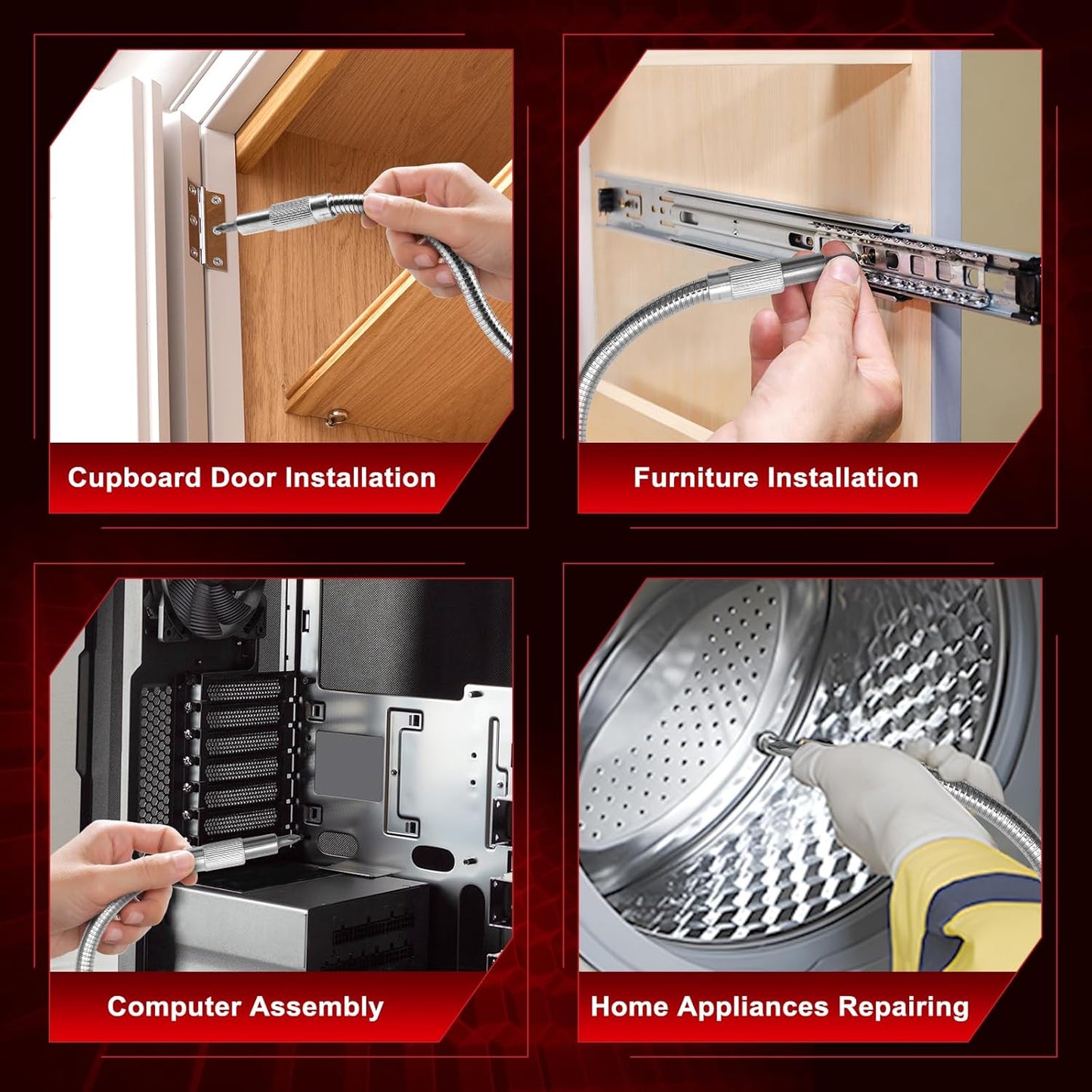 🔧✨ Flexible Drill Bit Extension – Perfect for Tight Spaces & Precision Work! 💪