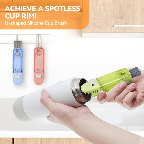 🔥🔥【3 Pieces Set】✨3-in-1 Crocodile Brush 🐊 Deep Cleaning for Narrow Cup Lids & Tableware Gaps 🧼