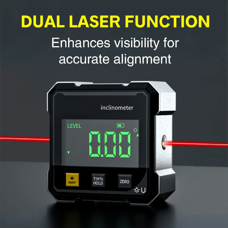 📏🔴 Get perfect alignment every time | 4-Side Magnetic Digital Angle Gauge with Laser
