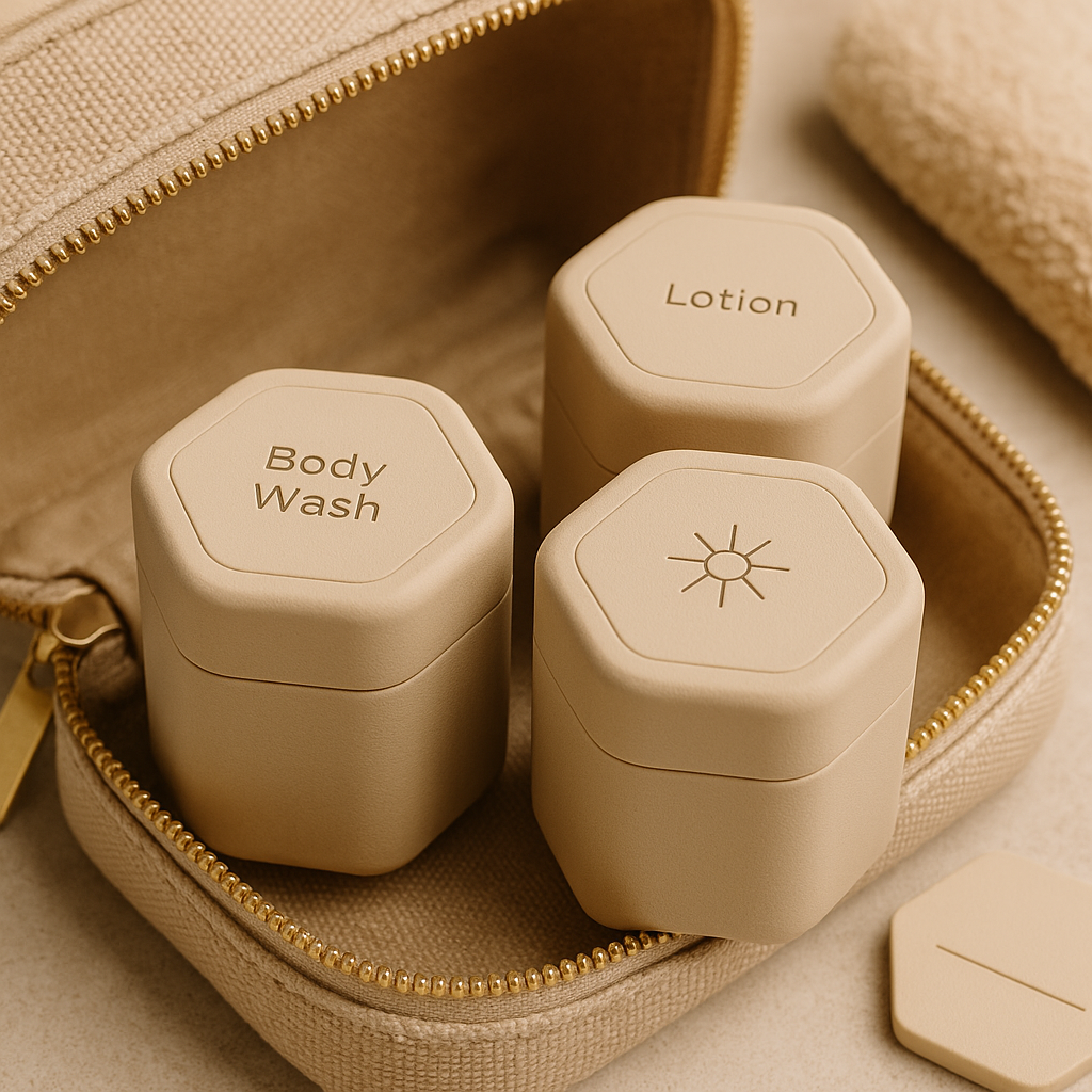 🌍✈️ Your Perfect Travel Companion |【3 Pieces Set】Magnetic Travel Container 🧴🚫