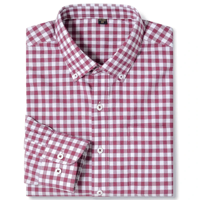 👔 Oxford Red Check Classic Fit Shirt 🔴 | Timeless Style & All-Day Comfort ✨