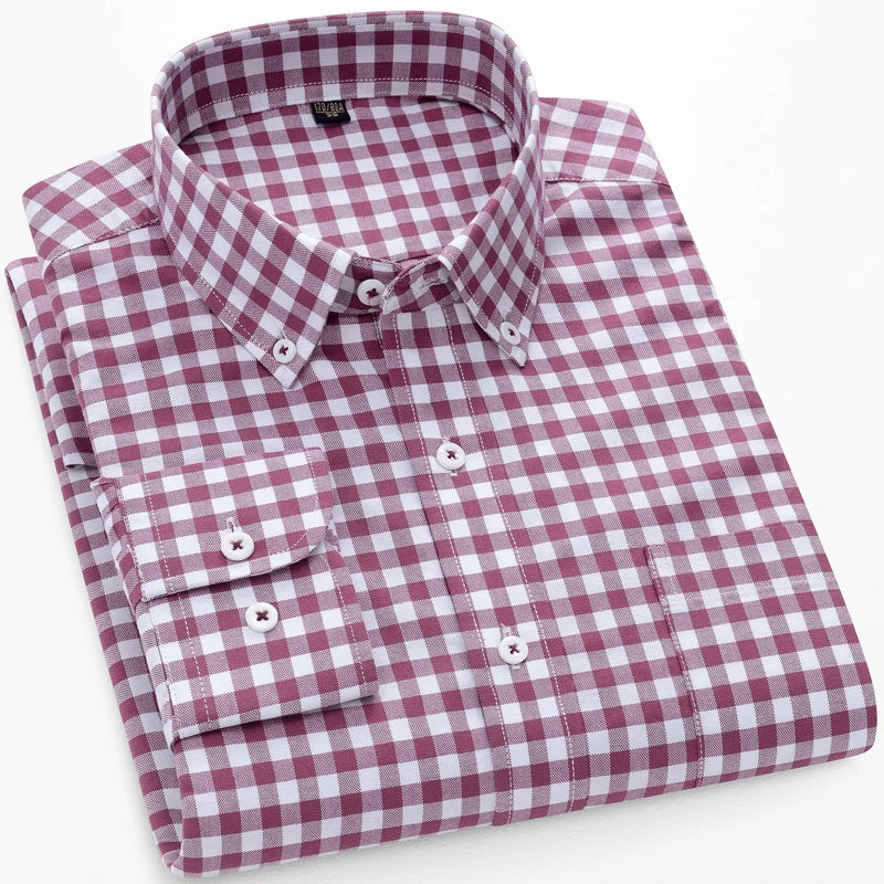 👔 Oxford Red Check Classic Fit Shirt 🔴 | Timeless Style & All-Day Comfort ✨