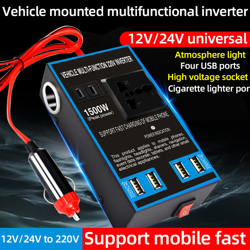 🚗 Car Power Inverter 🔋 | Portable DC to AC Converter for On-the-Go Charging ⚡📱