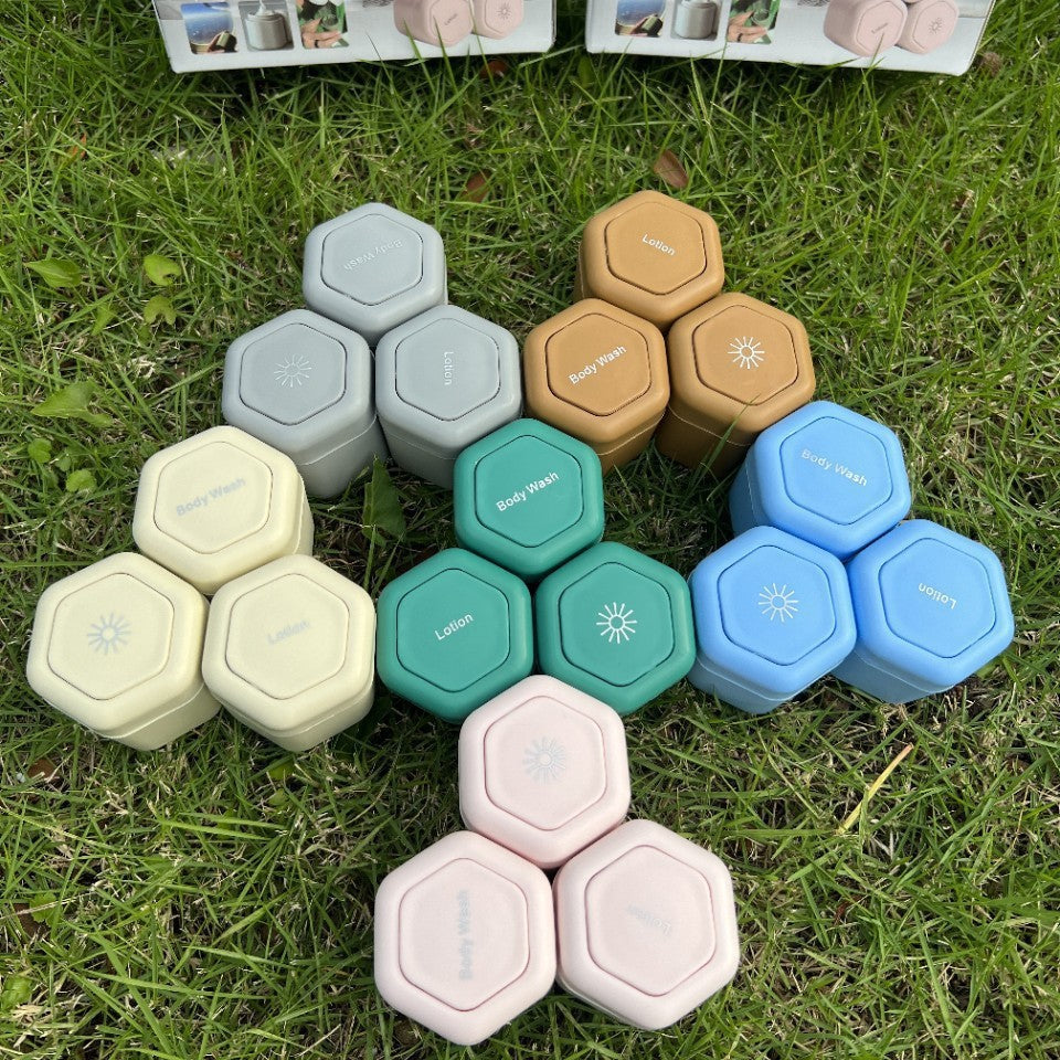 🌍✈️ Your Perfect Travel Companion |【3 Pieces Set】Magnetic Travel Container 🧴🚫