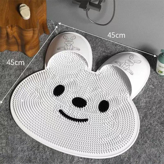 🐰 Extra-Large Bunny Shower Mat 🚿 | Non-Slip Silicone Bath Mat with Suction Cups – Safe & Cute for All Ages! 👶🧓