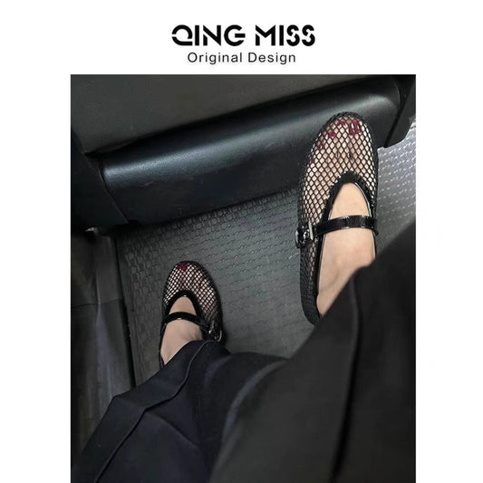👡✨ Fishnet Flats (Women's) – Stylish & Breathable for Every Step! 🌟